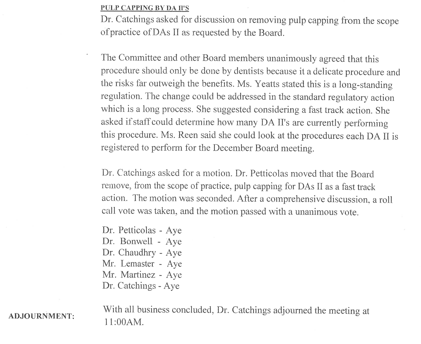 BOD Meeting Excerpt